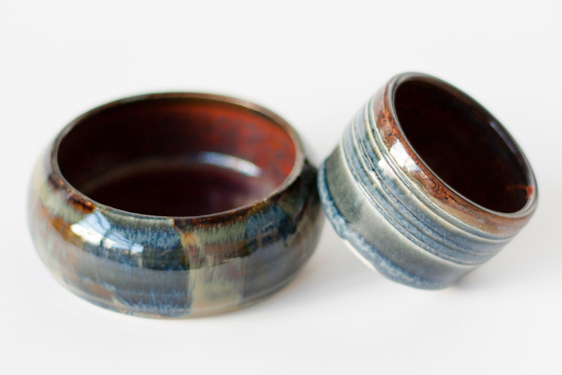 Artefact:Bowl Background:White Clay:PB103 Collective:Multiple Glaze:BreakingOutRed Glaze:SchefflinBlue
