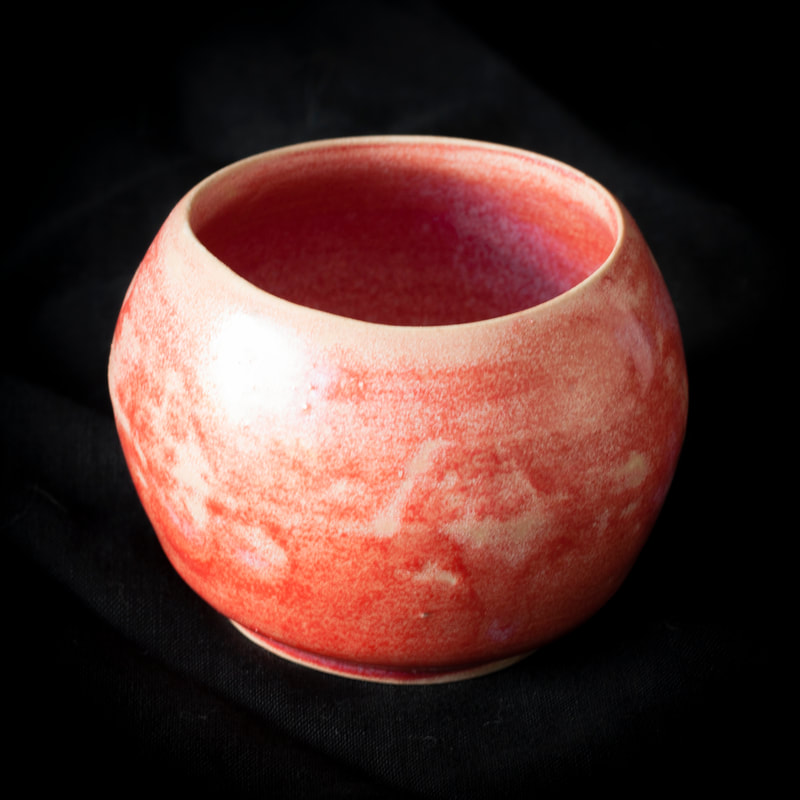Artefact:Bowl Background:Black Clay:PB103 Collective:Single Glaze:Watermellon Orientation:Perspective