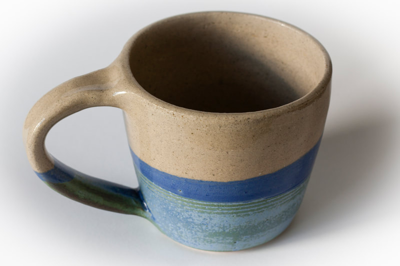 Artefact:Mug Background:White Clay:IronStone Collective:Single Glaze:ClearGloss Glaze:EarlGrey Orientation:Perspective