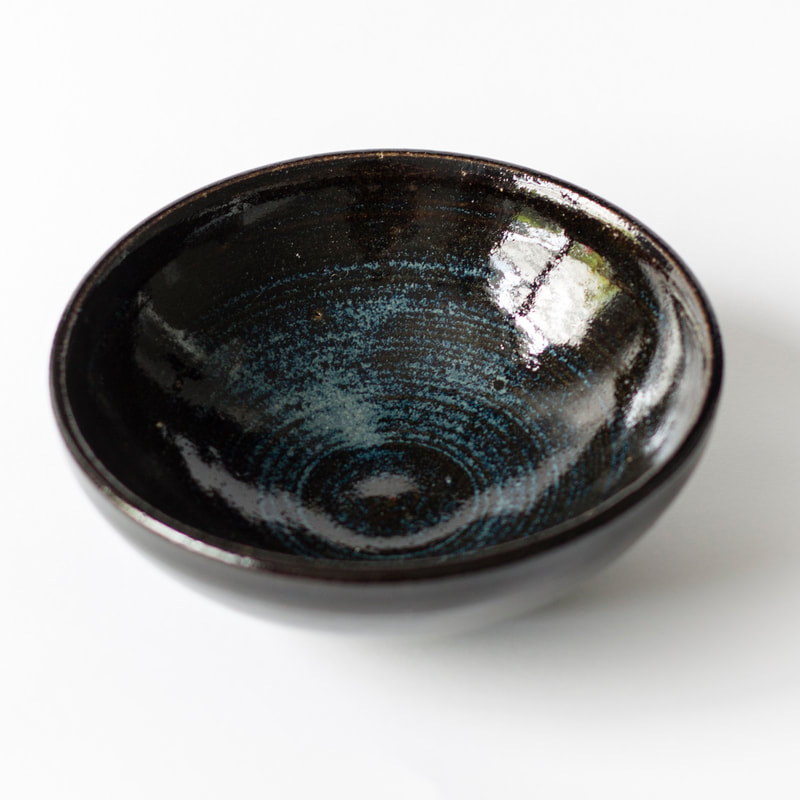 Artefact:Bowl Background:White Clay:KimLyons Collective:Single Glaze:SchefflinBlue Orientation:Perspective