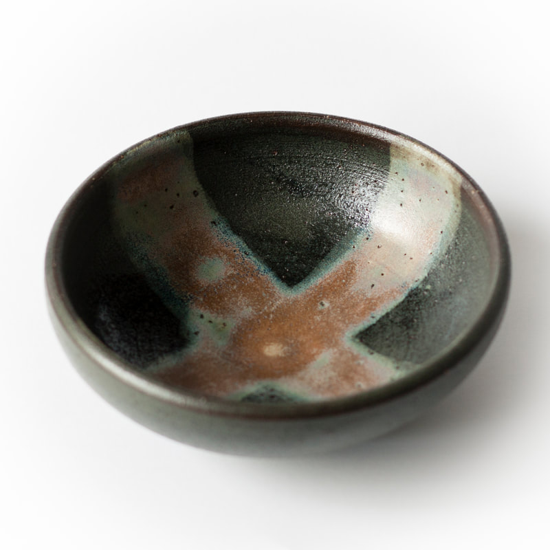 Artefact:Bowl Background:White Clay:KimLyons Collective:Single Glaze:LinShinBlack Orientation:Perspective