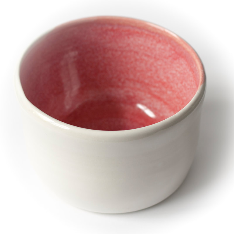 Artefact:Pot Background:White Clay:PB103 Collective:Single Glaze:Watermellon Orientation:Perspective